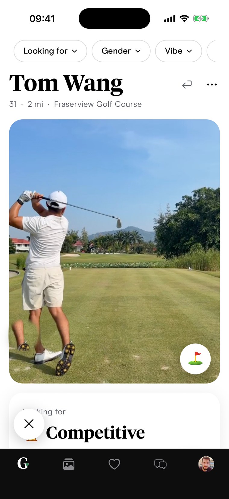 Un profil golfeur dans Golf Circle : Tom Wang, 31 ans, Fraserview Golf Course à Vancouver, cherche la compétition, niveau avancé, index 6